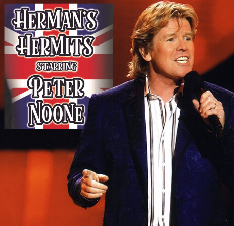 By popular demand, Herman's Hermits starring Peter Noone, will return to our Mainstage Theater on Saturday, March 9, 2024! Hear them sing all their hits like "I'm Into Something Good," "I'm Henry VIII," "Mrs. Brown You've Got a Lovely Daughter," "A Kind of Hush," and "Can't You Hear My Heartbeat!"