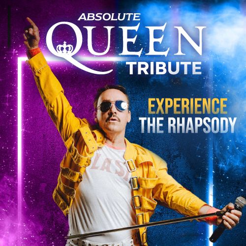 Band member holding microphone highlighting Queen Tribute