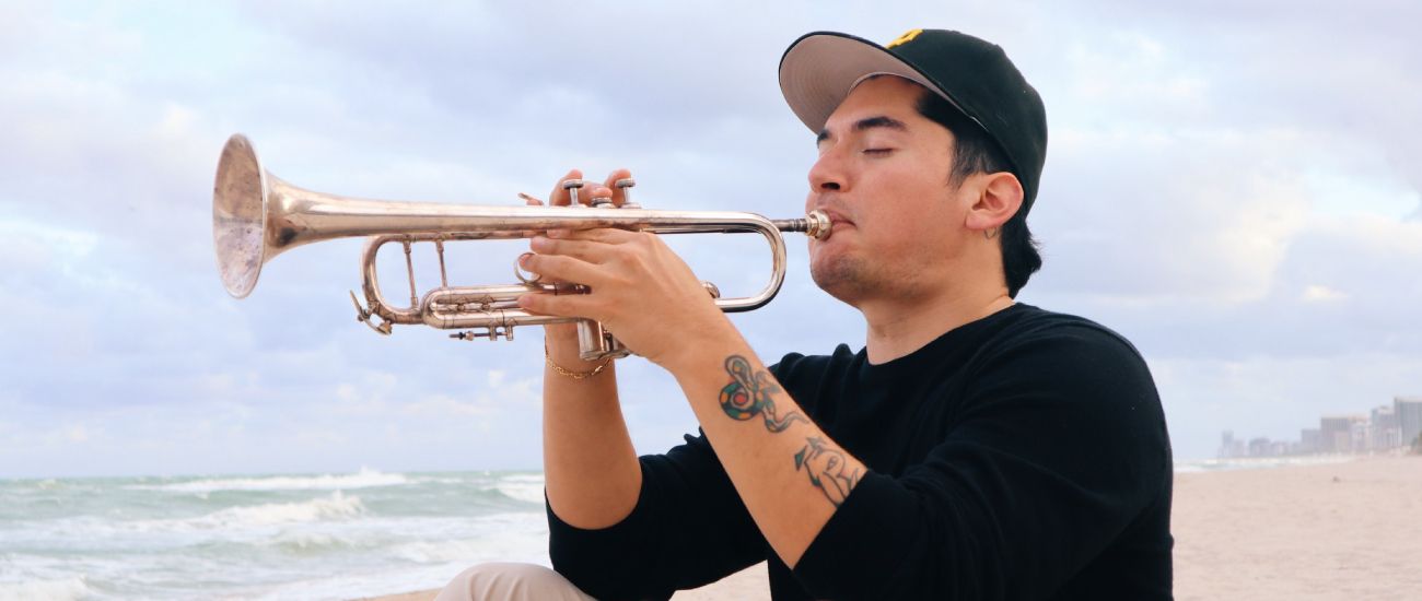 Fernando Ferrarone playing trumpet